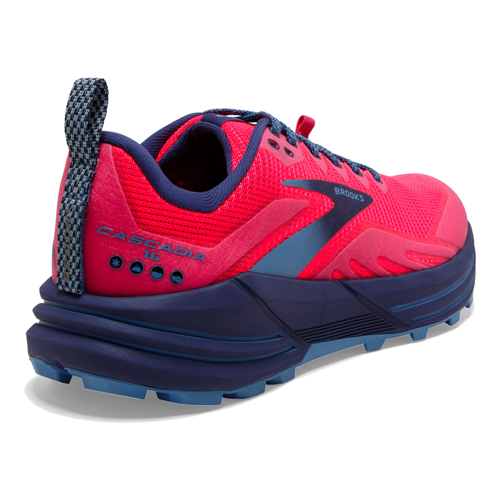 Brooks running Cascadia 16 Rose. Bleu Lepape