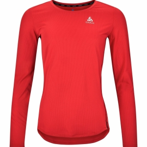 Odlo T-Shirt Manches Longues Zeroweight Chill-Tech Femminile Rosso