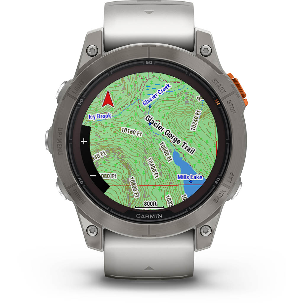 Montre Garmin Fenix 7 Pro Sapphire Solar Gris Bracelet Orange